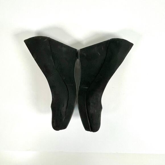 A.n.a Kenny Women’s Vegan Black Faux Suede Wedge Heel Size 6 - Picture 7 of 9